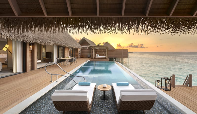 2. King Grand Overwater Villa_Pool at Sunset